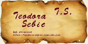 Teodora Sebić vizit kartica
